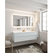 ENSEMBLE DE MEUBLE MONDIAZ VICA - 150 cm - 4 tiroirs - lavabo Cloud double - 0 trous de robinet - solid surface argile SW410595