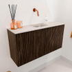 Mondiaz JOYA-DLUX Meuble de toilette 80cm - couleur Walnut - Vasque FAYE position Milieu Sans trou de robinet couleur Nata SW1424491
