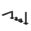 Hotbath Gal combinaison de baignoire avec robinet mélangeur à une manette, bec tournant et inverseur à 2 fonctions, Gunmetal PVD brossé SW656089