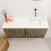 Mondiaz JOYA 80cm toiletmeubel - kleur Dusk - Wastafel FAYE positie Rechts Zonder kraangat kleur Talc. SW1421573