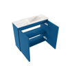 MONDIAZ TURE-DLUX Meuble toilette - 60cm - Jeans - EDEN - vasque Frappe - position droite - sans trou de robinet SW1102823