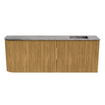 Mondiaz JOYA-DLUX 111.6cm meuble de salle de bains - arrondi gauche couleur Oak - Vasque FAYE position Droite 1 trou de robinet couleur Sombra. SW1424293