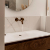 Brauer Copper Edition Mitigeur lavabo encastrable - bec courbé gauche - levier long mince lisse - modèle A1 - cuivre brossé PVD SW374459