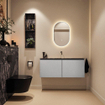 MONDIAZ TURE-DLUX Meuble WC 120 cm Plata. Lavabo EDEN Lava position centrale. Sans trou de robinet. SW1103989