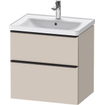 Duravit D-Neo wastafelonderkast 63.4x62.5x45.2cm 2 lades Taupe Mat SW640696