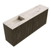 Mondiaz JOYA-DLUX 100cm toiletmeubel - kleur Shadow - Wastafel FAYE positie Links Zonder kraangat kleur Nata. SW1424972
