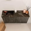 Mondiaz JOYA-DLUX 80cm meuble de salle de bains - couleur Shadow - Vasque FAYE position Gauche 1 trou de robinet couleur Lava. SW1422825