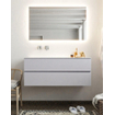 Mondiaz VICA ensemble de meuble de salle de bain - 120cm - meuble sous-vasque cale - 2 tiroirs - lavabo cloud gauche - sans trou de robinet version XL 60cm de haut SW1091122