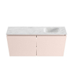 MONDIAZ TURE-DLUX Meuble toilette - 100cm - Rosee - EDEN - vasque Opalo - position droite - sans trou de robinet SW1104531