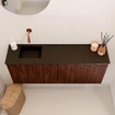 Mondiaz JOYA 100cm toiletmeubel - kleur Ruby - Wastafel FAYE positie Links Zonder kraangat kleur Urban. SW1421806