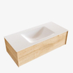 MONDIAZ LUSH Ensemble de meuble salle de bain - 100cm - 1 tiroir - lavabo cloud - vasque centrale - 0 trous de robinet - chêne blanchi SW409406