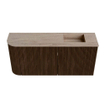 Mondiaz JOYA-DLUX 91.6cm meuble de salle de bains - arrondi gauche couleur Walnut - Vasque FAYE position Droite 1 trou de robinet couleur Saba. SW1424667