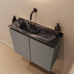 MONDIAZ TURE-DLUX Meuble toilette - 60cm - Smoke - EDEN - vasque Lava - position gauche - sans trou de robinet SW1104058