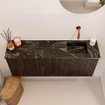 Mondiaz JOYA-DLUX 100cm toiletmeubel - kleur Walnut - Wastafel FAYE positie Rechts Zonder kraangat kleur Lava. SW1422450