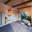 MONDIAZ ALAN - DLUX Ensemble de meuble de salle de bains - 120cm - meuble bas - Linen - 1 tiroir - lavabo suspendu - vasque à droite - 1 trou de robinet - Frappe SW804704