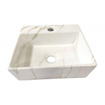 Wiesbaden leto ensemble de lave-mains 33.5x29x11.5cm aspect marbre carrara blanc avec robinet de lave-mains amador en laiton brossé SW794527