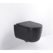 QeramiQ Dely Swirl WC suspendu - 36.5x53cm - à fond creux - sans bride - abattant softclose - noir mat SW1026260