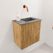 Mondiaz JOYA-DLUX 40cm toiletmeubel - kleur Oak - Wastafel FAYE positie Rechts Zonder kraangat kleur Sombra. SW1424237