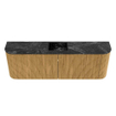 Mondiaz JOYA-DLUX 123.2cm toiletmeubel - ronding links en rechts kleur Oak - Wastafel FAYE positie Midden 1 kraangat kleur Lava. SW1422131