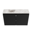 MONDIAZ TURE-DLUX Meuble toilette - 80cm - Urban - EDEN - vasque Glace - position gauche - sans trou de robinet SW1103118