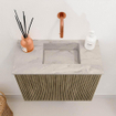 Mondiaz JOYA-DLUX Meuble de salle de bains 50cm - couleur Dusk - Vasque FAYE position Droite Sans trou de robinet couleur Glace. SW1423133