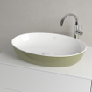 Villeroy & Boch Artis opzetwastafel 61x41cm ovaal sage green SW644081