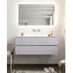 Mondiaz VICA ensemble de meuble de salle de bain - 120cm - meuble sous-vasque cale - 2 tiroirs - lavabo moon milieu - sans trou de robinet - miroir LED - version XL 60cm haut SW1097775