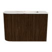 Mondiaz JOYA-DLUX Meuble de salle de bains 61,6cm - arrondi gauche couleur Noyer - Vasque FAYE position Droite 1 trou de robinet couleur Frappe SW1422330