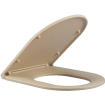 QeramiQ Dely Swirl Ensemble WC - 36.3x51.7cm - Réservoir encastré Geberit UP320 - Abattant fin - Plaque de commande en laiton brossé - Boutons rectangulaires - Beige SW1130221