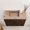 Mondiaz JOYA-DLUX Meuble de salle de bains 50cm - couleur Walnut - Vasque FAYE position Gauche 1 trou de robinet couleur Arena. SW1424321