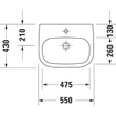Duravit D Code Med lavabo 55x43cm avec trou de robinet sans trop-plein blanc 0295816