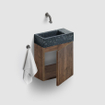 Clou Flush 3 fontein - 36x18cm - rechts - gerecycled PE - heelal zwart SW848907