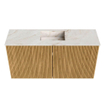 Mondiaz JOYA-DLUX 80cm toiletmeubel - kleur Oak - Wastafel FAYE positie Midden Zonder kraangat kleur Frappe. SW1421901