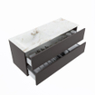 MONDIAZ VICA-DLUX Ensemble de meubles de salle de bains - 120cm - meuble bas dark grey - 2 tiroirs - lavabo encastré cloud à gauche - sans trous de robinet - version hauteur 60cm - frape SW1088824