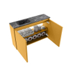 MONDIAZ TURE-DLUX Meuble toilette - 80cm - Ocher - EDEN - vasque Lava - position gauche - 1 trou de robinet SW1103895