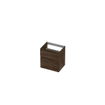 INK Fineer 45 Wastafelonderkast - 60x45x65cm - 2 lades - greeploos - houten keerlijst - a symmetrisch - MDF Fineer Chocolate SW693340