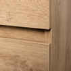 BRAUER Natural Wood meuble sous lavabo 80.2x55x45.5cm avec frein de chute sans portes avec 2 tiroirs natural wood SW370064