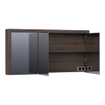 BRAUER Rise armoire de toilette - 140x70x15cm - sans éclairage - avec 3 portes miroir double face - chêne à lamelles noir SW371812