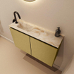 MONDIAZ TURE-DLUX Meuble toilette - 80cm - Oro - EDEN - vasque Frappe - position gauche - 1 trou de robinet SW1102927