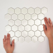 The Mosaic Factory Barcelona mozaïektegel - 28.2x32.1cm - wandtegel - Zeshoek/Hexagon - Porselein Extra White Glans SW62198