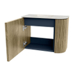 Mondiaz JOYA-DLUX Meuble de salle de bains 51,6cm - arrondi droit couleur Dusk - Vasque FAYE position Gauche 1 trou de robinet couleur Opalo. SW1423309