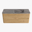 Mondiaz CIRO-DLUX Badkamermeubelset - 120x45x50cm - Solid surface wastafel Sombra - 1 wasbak Rechts - zonder kraangaten - 2 lades - Oak SW1531268