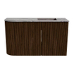 Mondiaz JOYA-DLUX 71.6cm toiletmeubel - ronding links kleur Walnut - Wastafel FAYE positie Rechts Zonder kraangat kleur Sombra. SW1424749