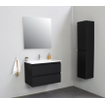 Basic Bella Meuble salle de bains avec lavabo acrylique Blanc 80x55x46cm 1 trou de robinet SW491719