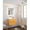 MONDIAZ VICA Ensemble de meuble salle de bain - 60cm - 2 tiroirs - lavabo Cloud au centre - 0 trous de robinet - solid surface ocre SW411090