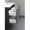 Basic Line Bella Badkamermeubelset - 120x55x46cm - 2 wasbakken - Keramiek - Wit - 2 kraangaten - Zonder spiegel - Melamine Antraciet mat SW398142