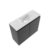 MONDIAZ TURE-DLUX Meuble de toilettes 60 cm Dark Grey. Lavabo EDEN Opalo position centrale. Sans trou de robinet. SW1104288