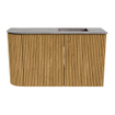 Mondiaz JOYA-DLUX meuble WC 71,6 cm - arrondi à gauche couleur Oak - lavabo FAYE position droite 1 trou de robinet couleur Oza. SW1424138