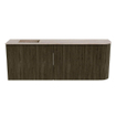 Mondiaz JOYA-DLUX Meuble de salle de bains 111.6cm - arrondi droit couleur Shadow - Vasque FAYE position Gauche Sans trou de robinet couleur Saba. SW1426258