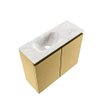 MONDIAZ TURE-DLUX Meuble toilette - 60cm - Oro - EDEN - vasque Ostra - position gauche - sans trou de robinet SW1104972